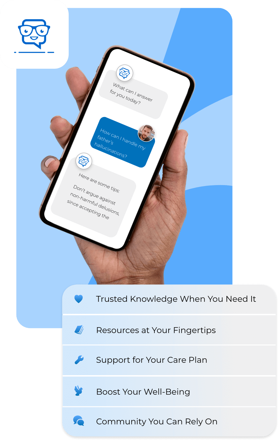 mobile in a hand with the AI app